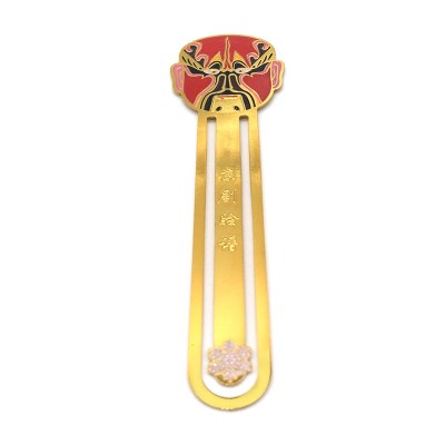 New style customized metal bookmark soft enamel opera bookmark